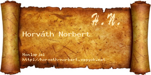 Horváth Norbert névjegykártya