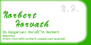 norbert horvath business card